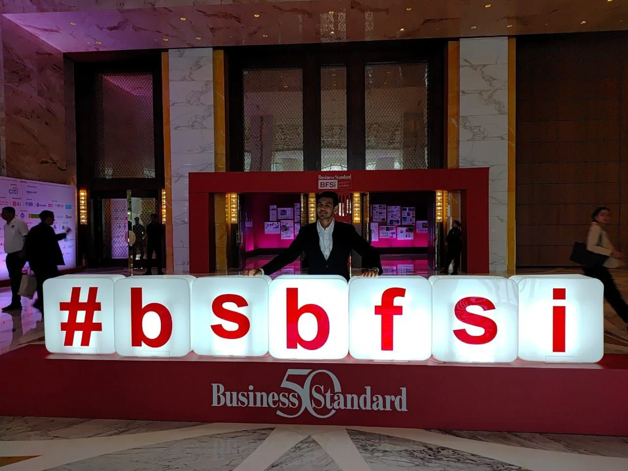 Hitansh at the Business Standard 50 installation